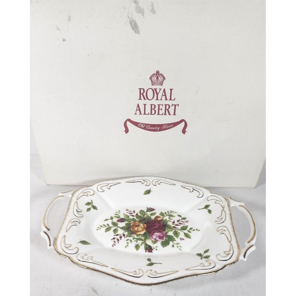 Royal Albert Old Country Roses Small Grandeur Tray 2 Handle NIB